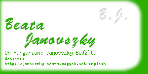 beata janovszky business card